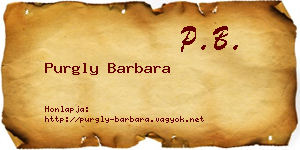 Purgly Barbara névjegykártya